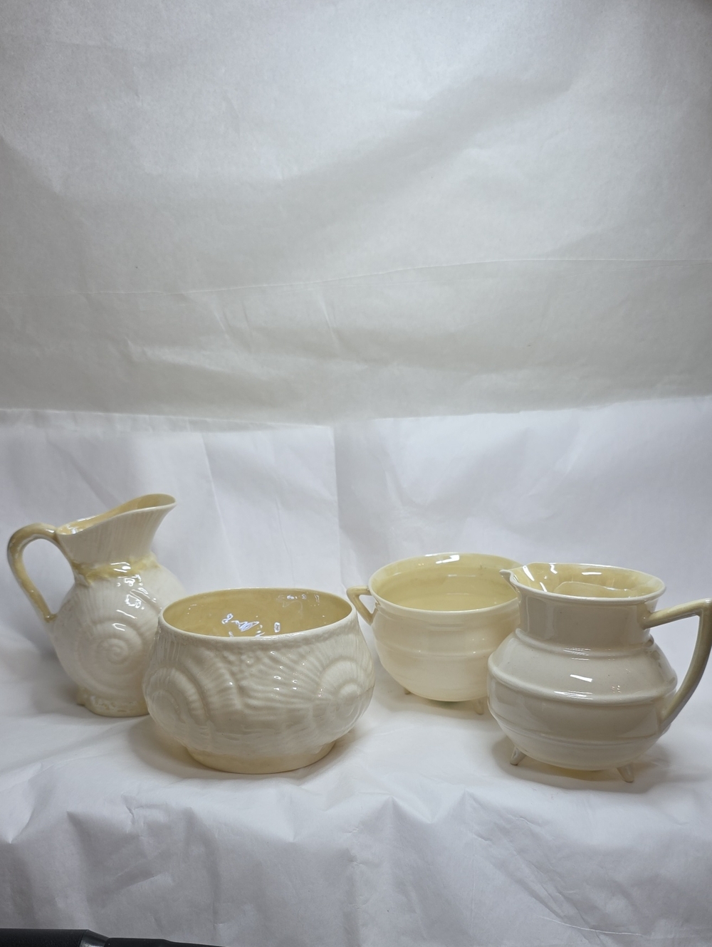 Vintage Belleek Aberdeen And Toy Shell Cream And Sugar Sets 2nd Green Mark